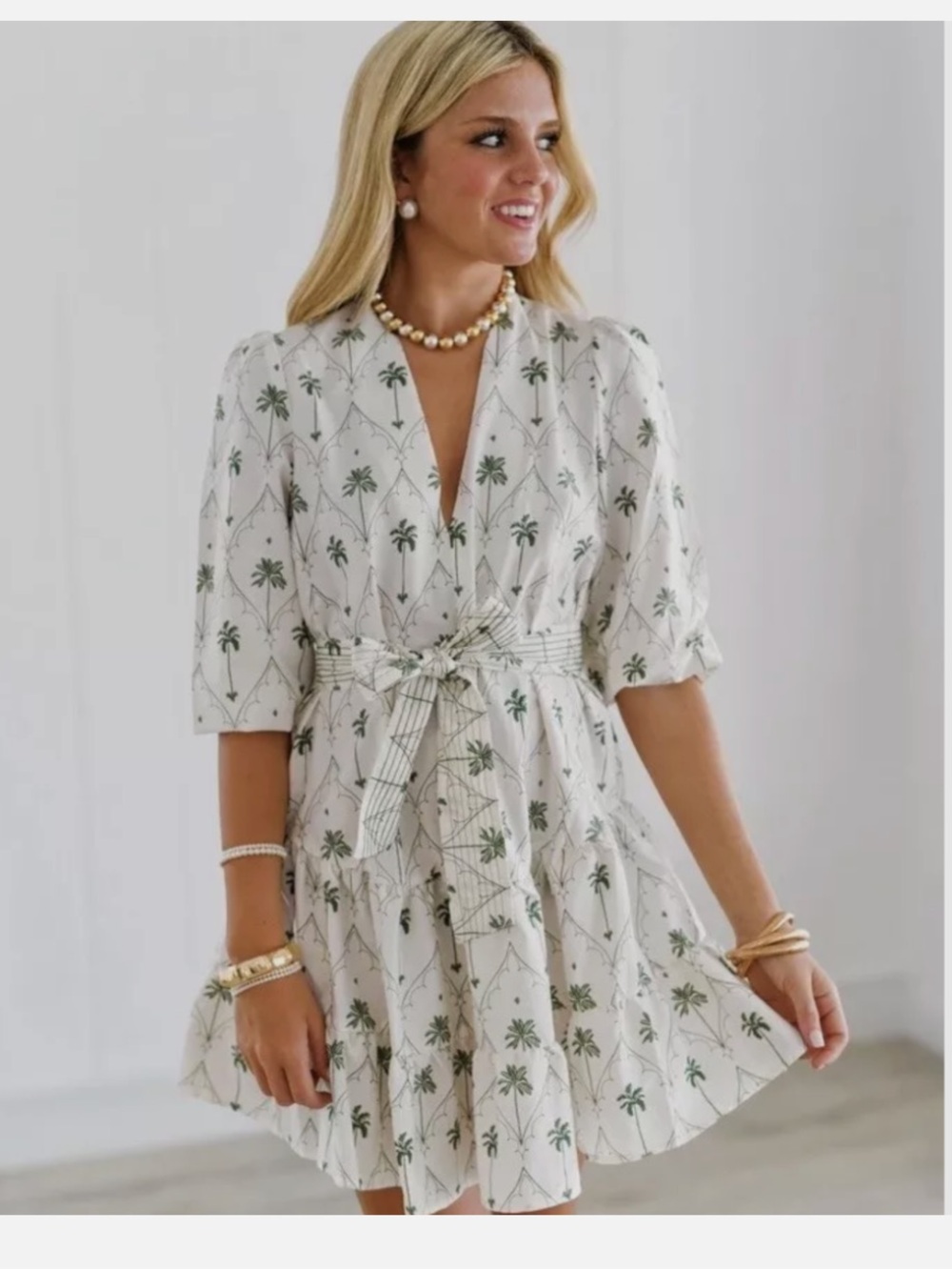 Zara Palm Tree Print Mini Dress